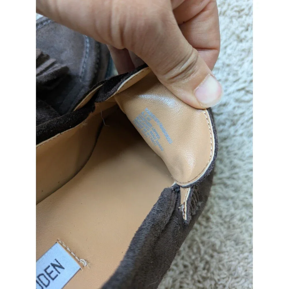 Steve Madden Brown Suade Leather Loafer with Tassels Women's Size 8.5M Slip On